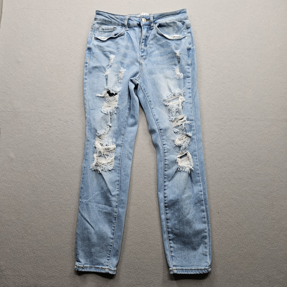 Wax Jean Collection Women's 3/26 Washed Tattered Denim Jeans | eBay