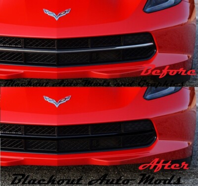 Corvette C7 Stingray Grille Bar Blackout Overlay 2014 Thru 2019 Models