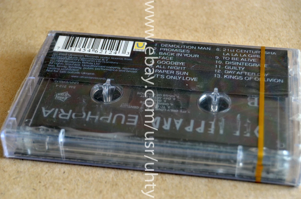 DEF LEPPARD EUPHORIA RARE UKR ORIGINAL TAPE CASSETTE SEALED ENGLISH HARD ROCK - Image 2 of 2