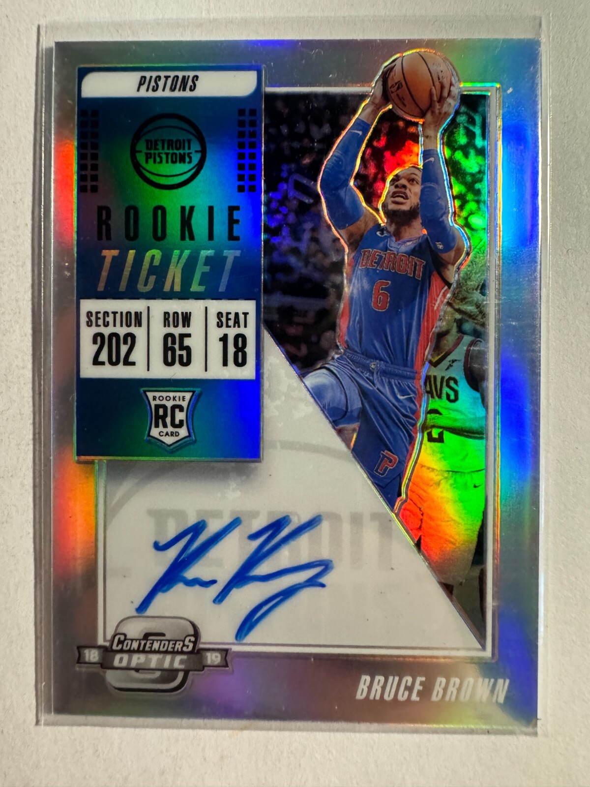 K193,533 - 2018-19 Panini Contenders Optic #102 Bruce Brown Auto RC