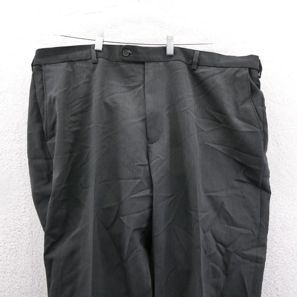 Enro Khakis 46x34 Para Hombres Gris Plisado Pierna Recta Pantalones Vestido Pantalones Traje Foto 2 de 4