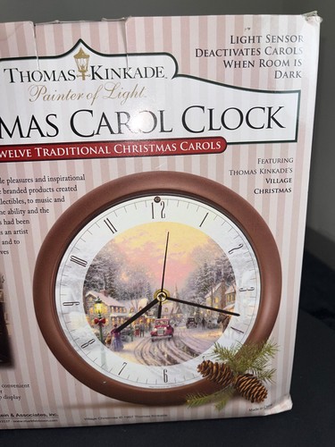 Thomas Kinkade Christmas Carol Clock Twelve Traditional Carols Painter of light - Picture 5 of 8