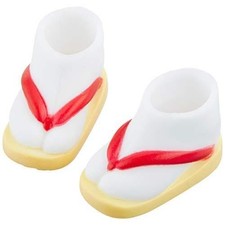 Sandali Obitsu 11 cm corpo bambola Tabi rosso-bianco accessori legno