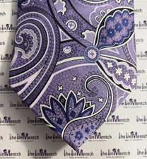 GEOFFREY BEENE Silk Purple Paisley Design Neck Tie 3.5   New Without Tags 