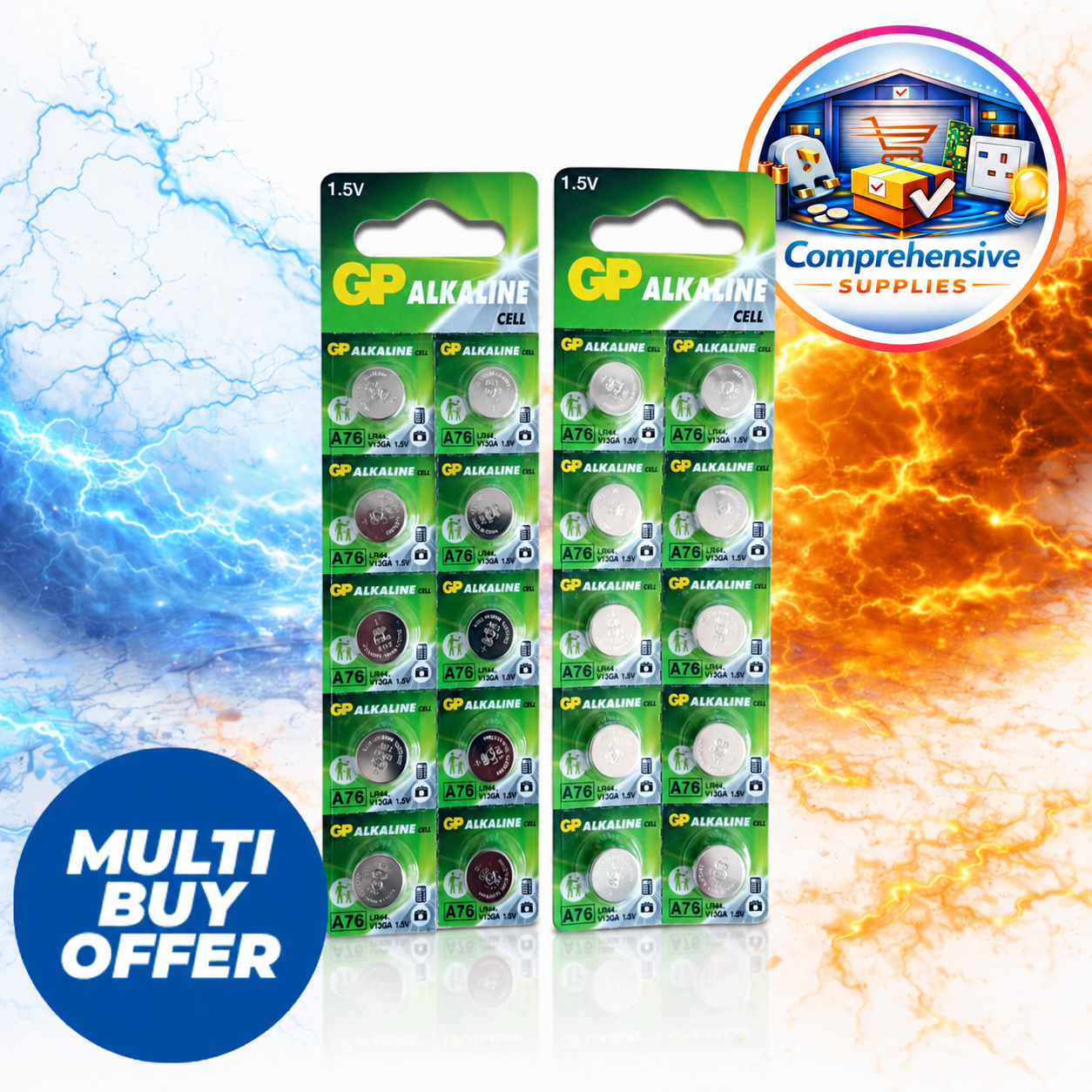 10 x GP LR44 1.5V Batteries A76 LR 44 AG13 357 L1154 Longest Expiry - Image 10