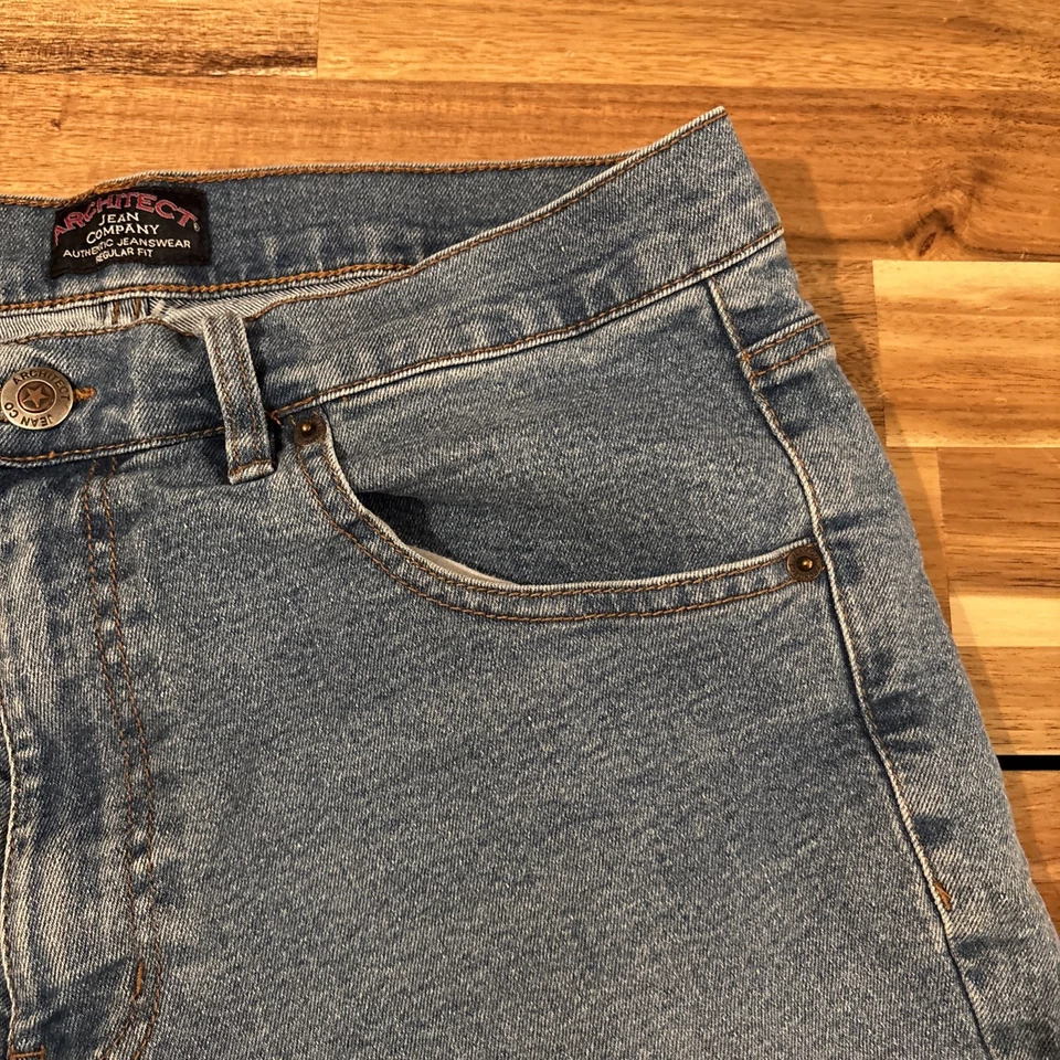 Shorts jeans azul vintage Y2K Architect Jean Co 34 - Imagem 4 de 4