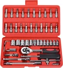 46PCS Socket Ratchet Wrench Set 1/4 Inch Drive Small Tool Set W/ Screwdriver Bit