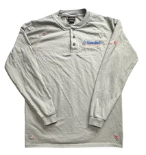 Ariat Shirt Mens Large Gray FR Flame Resistant Henley Long Sleeve CAT 2 2112