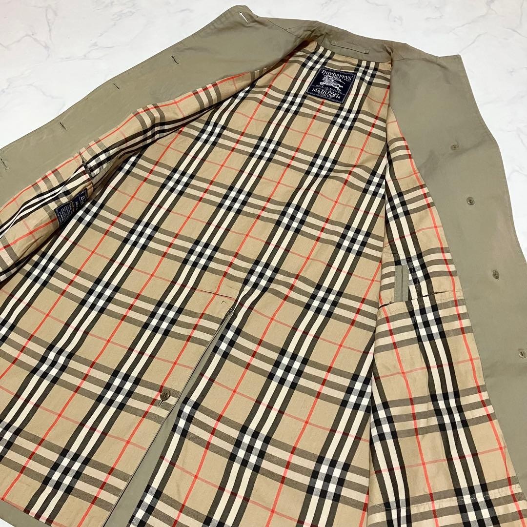 Burberrys Trench Coat Khaki Cotton With Check Pattern Size L Women thumbnail 24