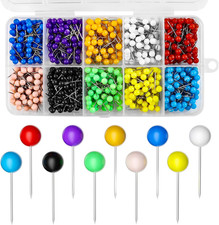 800 Colored Map Pins   10 Colors Push Pins for DIY, Cork  Bulletin Boards