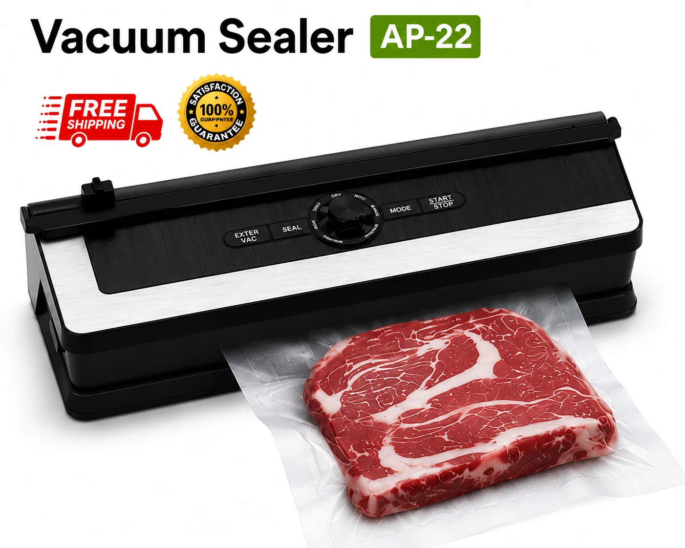 Vacuum Sealer Machine - 8 in 1 Food Food Modes with 15Pcs Seal Bags Kit (Black)
Opens in a new windo