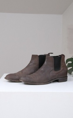 Moma Men's Brown Leather Chelsea Boots Shoes Size 45 Made in Italy
