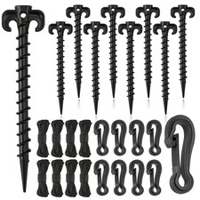 AUGSUN 27 Pieces Plastic Inflatable Stakes Set, Include Tent Stakes, Black