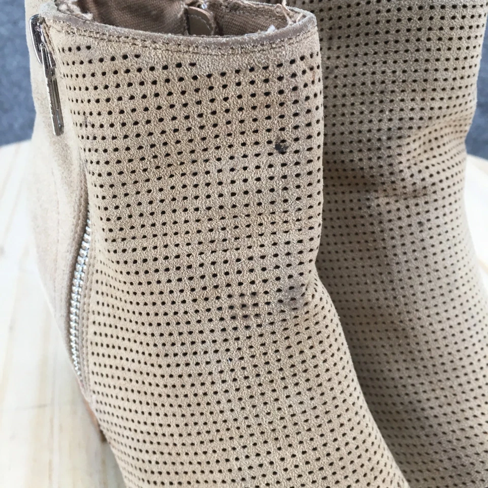 Call It Spring Boots Womens 6 Metaponto Zip Peep Toe Heels Ankle Bootie Brown - Image 4 of 4