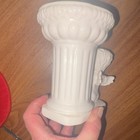 White Ceramic Cherub Column Planter Glazed for Plants Any Room — photo 4
