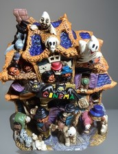VTG Spooky Hollow Village Halloween Haunted Cinema Porcelain Light Up New