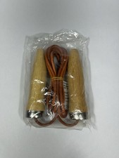 Leather Jump Rope With Wooden Grips and Ball Bearings -9 Feet NEW