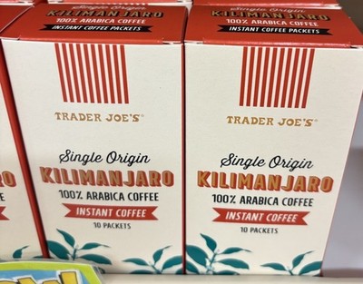 2 Packs Trader Joe's Single Origin Kilimanjaro Arabica Instant Coffee Packets