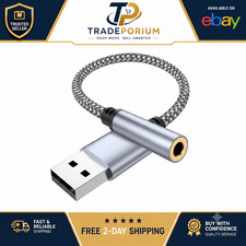 USB to 3.5mm Audio Jack Adapter External Stereo Sound Card AUX Cable for PC Mac