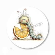 CUTE FUZZY CATERPILLAR SCRAPBOOK STICKERS WHIMSICAL LABELS FAVORS ENVELOPE SEALS