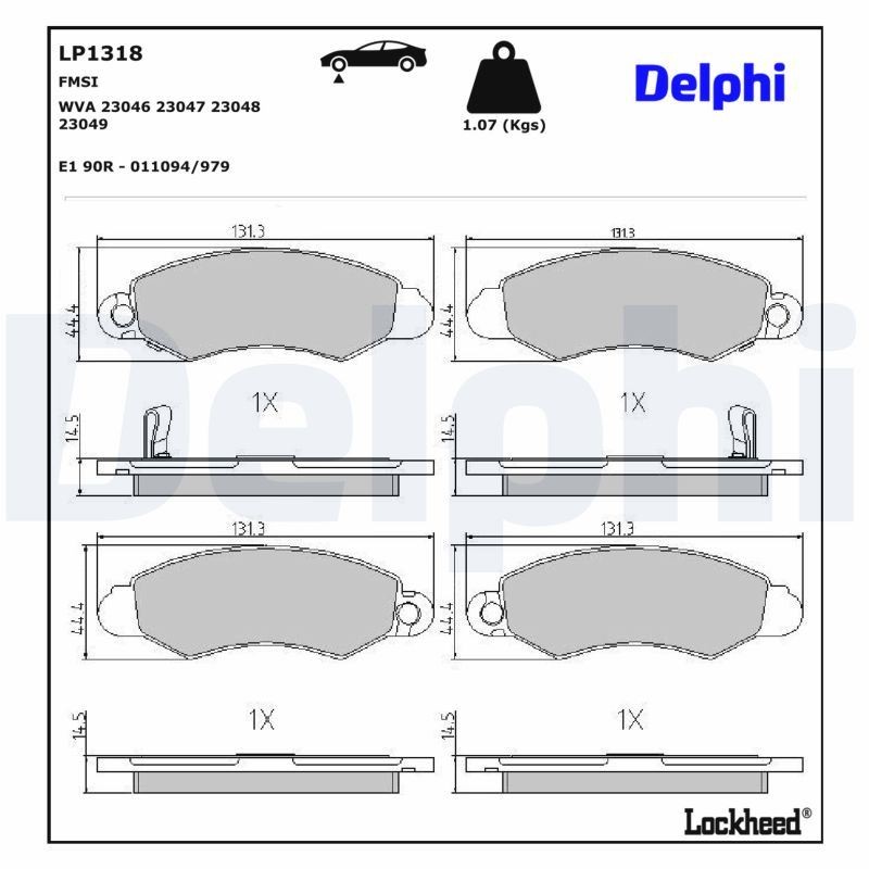 Für DELPHI LP1318 Brake Pad Set, disc brake LP1318 Brake pads set front , fits: - Bild 5