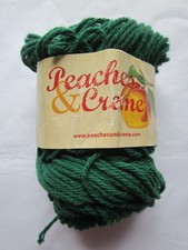 Peaches and Creme Cotton Yarn  Forest Green  2 oz. Partial Skein