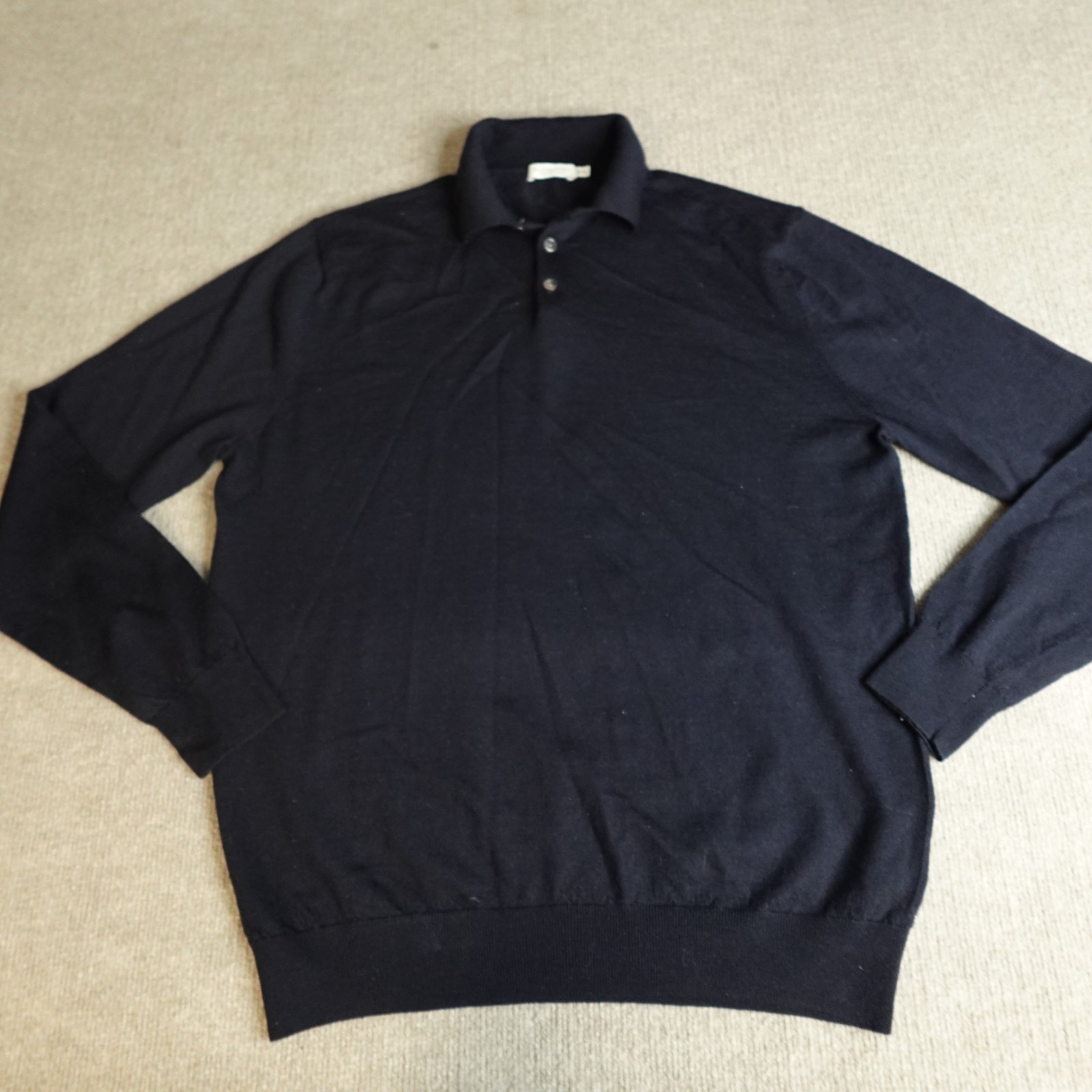 Suitsupply Sweater Polo XL Blue Navy 100% Merino