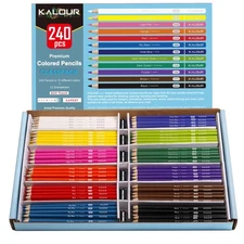 Premium Colored Pencils Bulk,12 Assorted Vibrant Colors,240 Count Total,Schoo...