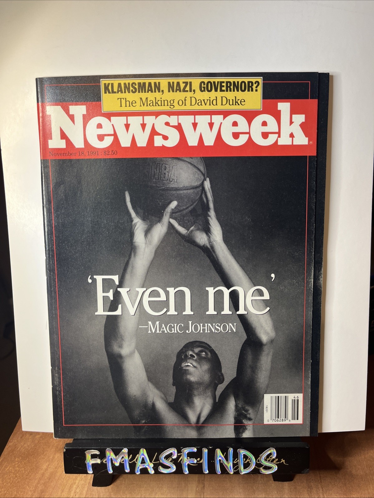 X7 1991 MAGIC JOHNSON November 18 Newsstand NEWSWEEK Magazine 
