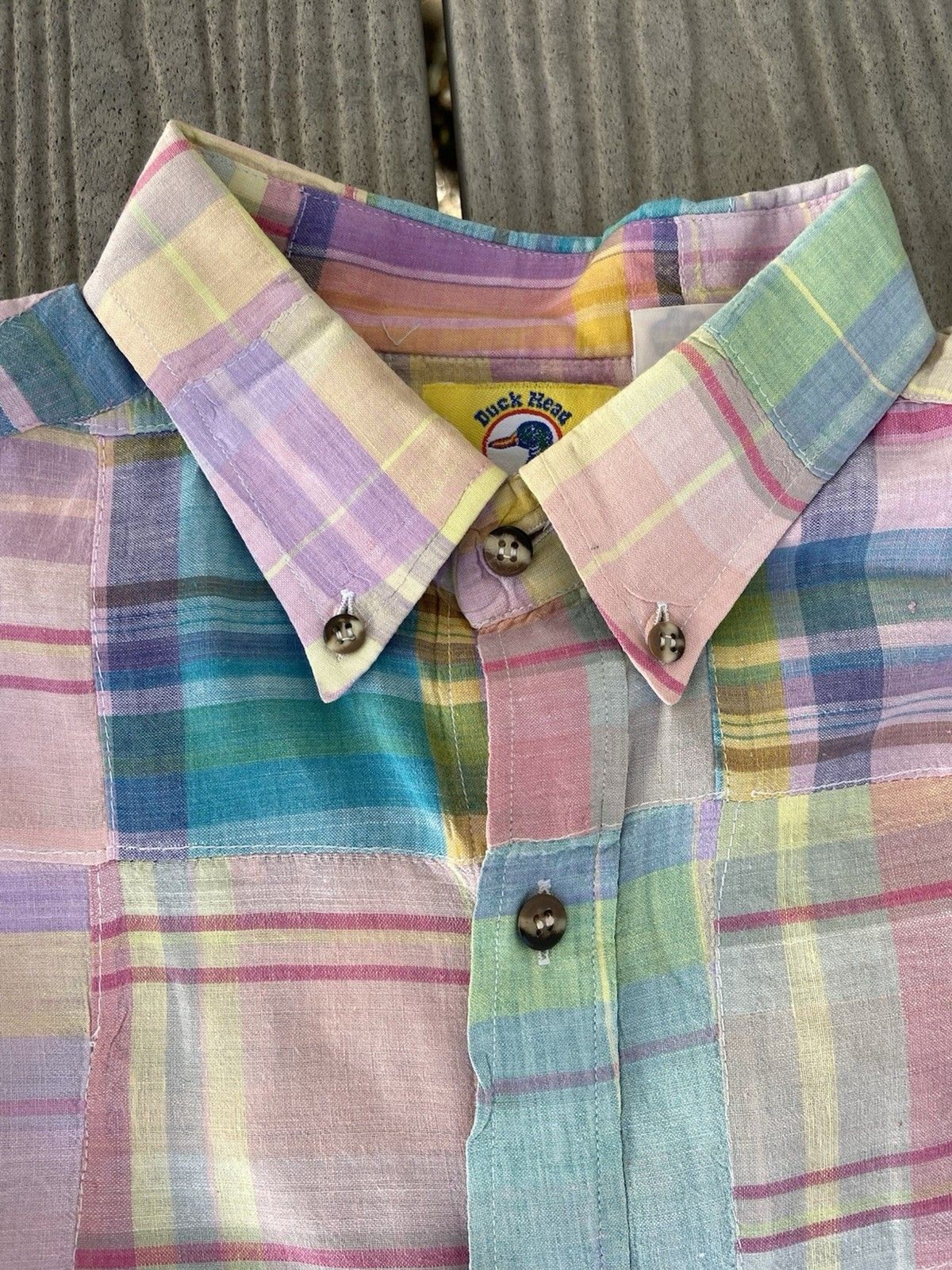 Duck Head Madras Patchwork Button Down Shirt Mens… - image 5