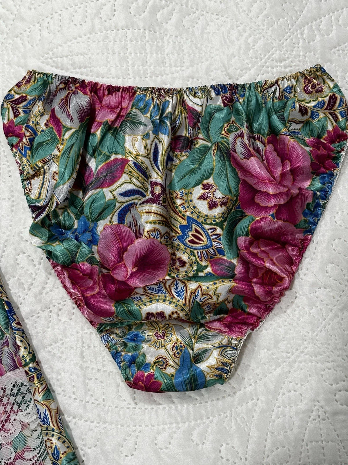 UNDERCOVER Victoria's Secret G Label anni 90 floreale slip abito set mutandine donna M vintage