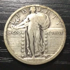 Key 1917-D T2 Standing Liberty Silver Quarter, VF. Solid Detail! STC! J92