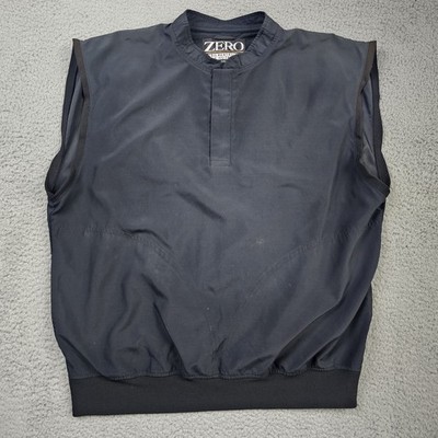 Zero Restriction Vest Mens Large Black Golf Outerwear 1/4 Button Snap Wind Rain