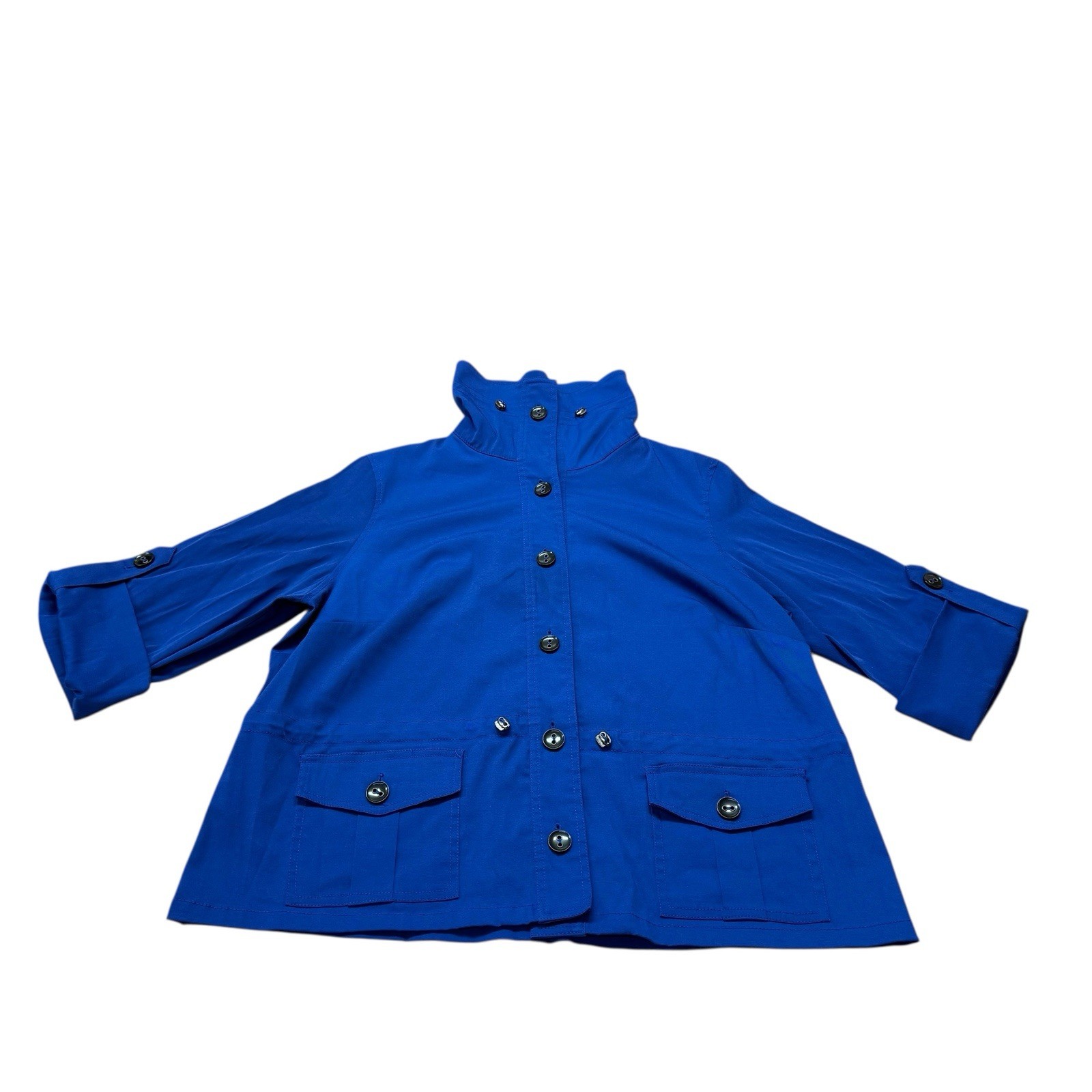 Ruby Rd Women’s Blue Button Front Utility Jacket … - image 1
