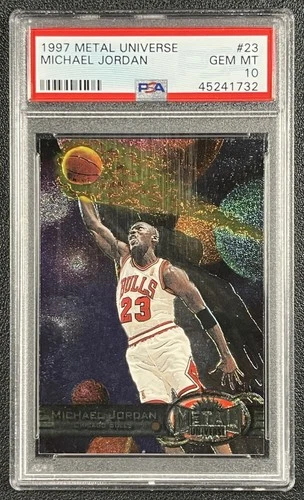 MICHAEL JORDAN PSA 10 1997-98 SKYBOX METAL UNIVERSE #23 BULLS GEM MINT POP 154