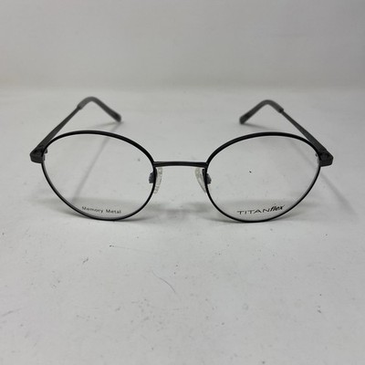 TITANFLEX M1010 BLACK 49-21-145 B:44 ROUND EYEGLASSES TF19