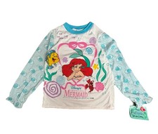 Vintage Disney The Little Mermaid Long Sleeve Shirt Kids Size 8 Giggles AOP