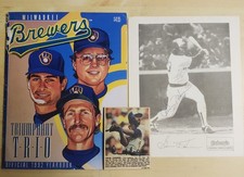 Pat Listach, John Jaha Rcs & Jim Gantner Signed 1992 Milwaukee Brewers Yearbook