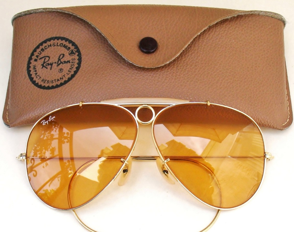 Vintage B&L Ray Ban USA Shooter 62mm Ambermatic Yellow All-Weather