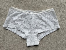 Vintage Enchanting White French Lace Bikini Nylon Panties Panty Floral Mesh S/5