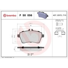 Brembo P 50 056 Bremsbelagsatz f&uuml;r MERCEDES BENZ A KLASSE B W169 W245 Bremse