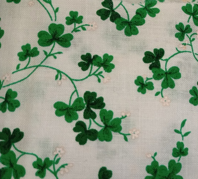 VIP Cranston Print Works Green & White Shamrock 100% Cotton Fabric 3/4 Yard+