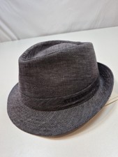 Stetson Fedora Hat Mens XL Gray Linen Lined Summer Packable Casual STC14-DENM4