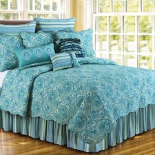 26" x 26" Blue Green Stripes Cotton Euro Sham - Machine Washable
