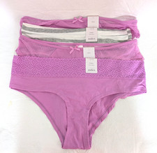 Mixed Lot of 4 Womens Lacy Bikini Underwear Brief Hipster Large 12-14 Pink Grey