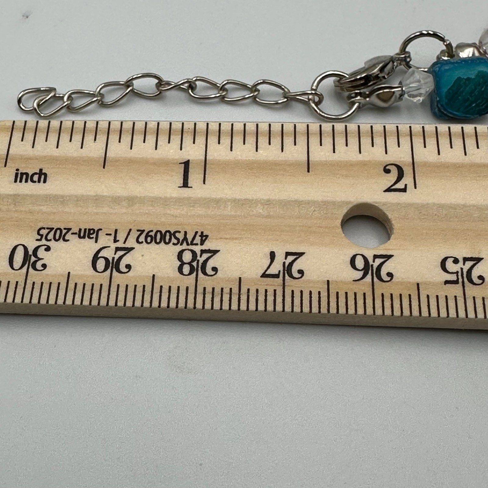 Shell Bead Necklace Multicolor Square Chips Clear… - image 11