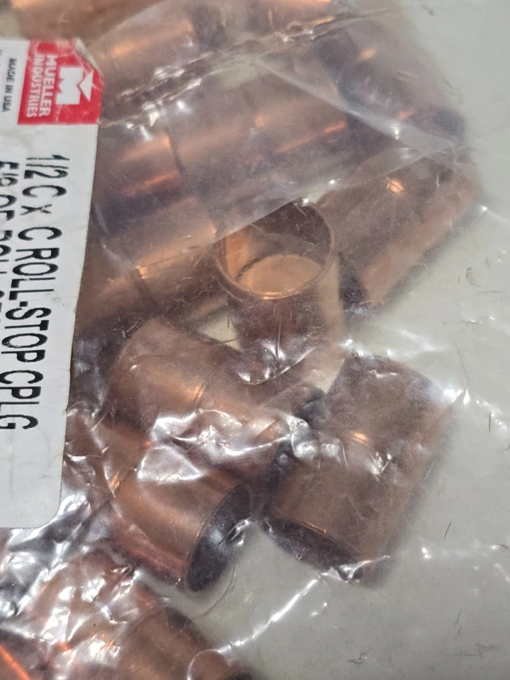 50 Pcs Mueller 1/2" C x C Rolled Stop Coupling - 5/8 OD Roll-Stop Coupling - Image 3 of 3