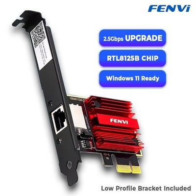 Fenvi 2,5GbE PCIe x1 Netzwerkkarte RJ45 RTL8125B LAN 10/100/1000/2500Mbps