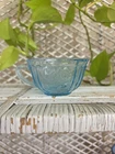 Vintage Anchor Hocking Ice Blue Mayfair Open Rose Tea Cup 1930s