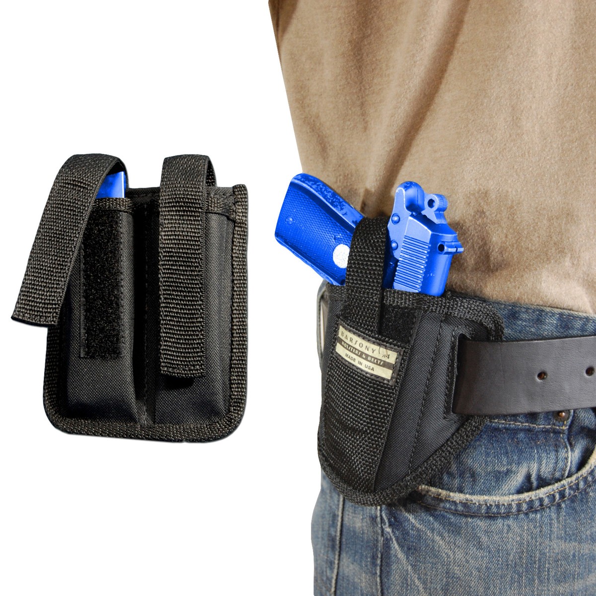 New Barsony Ambidextrous Tan Leather Pancake Holster 380 Ultra Compact